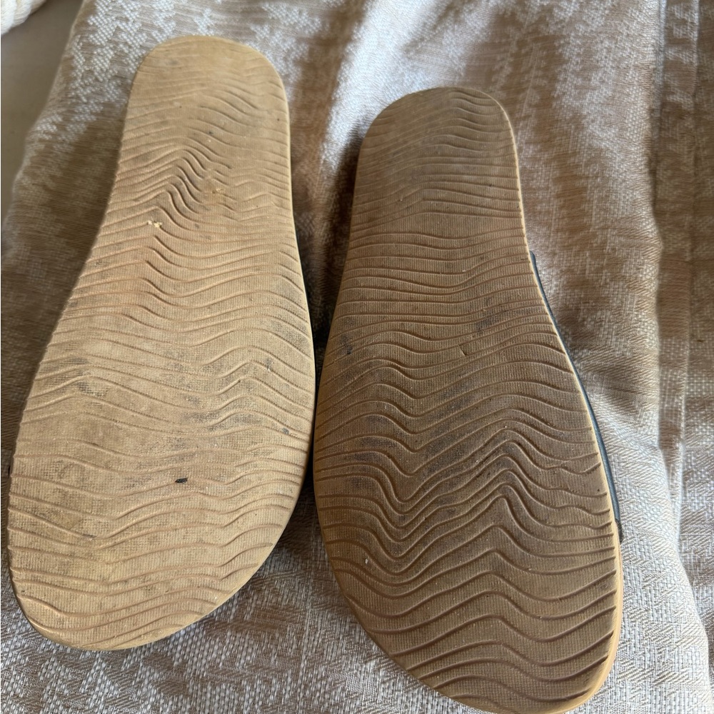 Reef Black Slide Sandals with Tan Footbed & Logo Accent - Picture 2 of 5